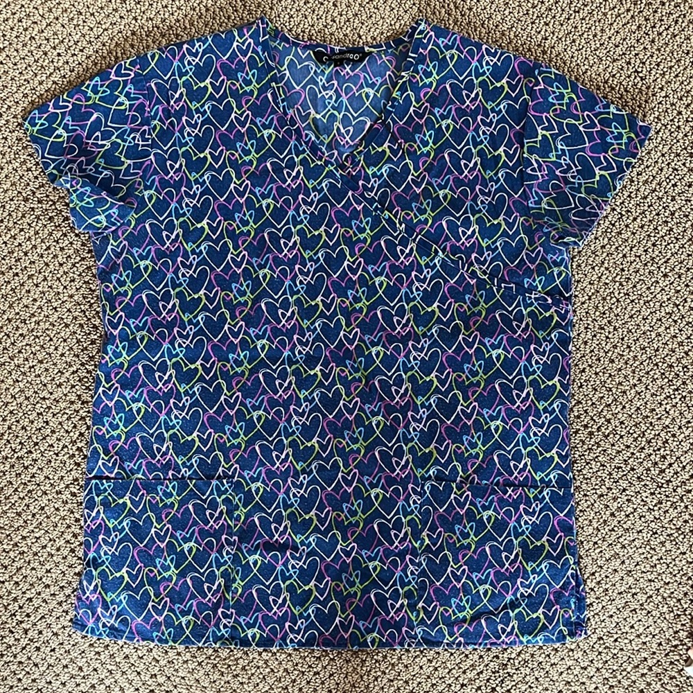 Scrub top with Hearts